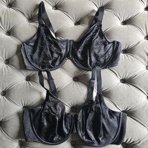 Wacoal 42DD 42 DD Underwire Bra 2 Piece Bundle Black